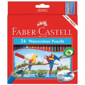مدادرنگی 24 رنگ فابرکاستل مدل طوطی WATERCOLOUR
