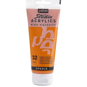 رنگ اکریلیک پ ب او مدل PEBEO STUDIO رنگ CADMIUM ORANGE HUE کد 32 حجم  100ML