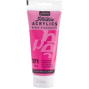 رنگ اکریلیک پ ب او مدل PEBEO STUDIO رنگ FLUORESCENT PINK کد 371 حجم  100ML