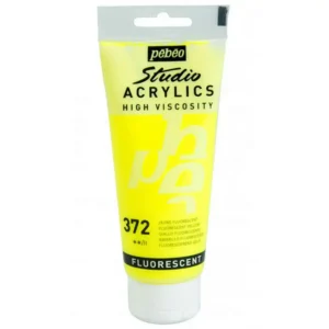 رنگ اکریلیک پ ب او مدل PEBEO STUDIO رنگ FLUORESCENT YELLOW کد 372 حجم  100ML