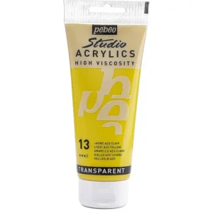 رنگ اکریلیک پ ب او مدل PEBEO STUDIO رنگ LIGHT AZO YELLOW کد 13 حجم  100ML