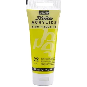 رنگ اکریلیک پ ب او مدل PEBEO STUDIO رنگ LEMON CADMIUM YELLOW کد 22 حجم  100ML