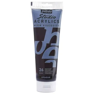 رنگ اکریلیک پ ب او مدل PEBEO STUDIO رنگ MARS BLACK کد 26 حجم  250ML