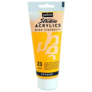 رنگ اکریلیک پ ب او مدل PEBEO STUDIO رنگ MEDIUM CADMIUM YELLOW HUE کد 23 حجم  100ML