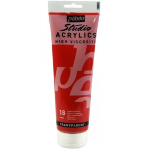 رنگ اکریلیک پ ب او مدل PEBEO STUDIO رنگ NAPHTOL CARMINE کد 18 حجم  100ML