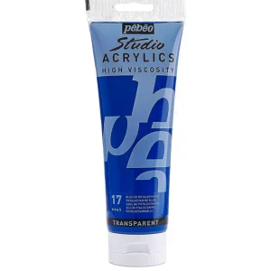 رنگ اکریلیک پ ب او مدل PEBEO STUDIO رنگ PHTHALOCYANINE BLUE کد 17 حجم  100ML