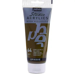 رنگ اکریلیک پ ب او مدل PEBEO STUDIO رنگ RAW UMBER کد 64 حجم  100ML