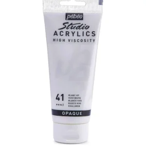 رنگ اکریلیک پ ب او مدل PEBEO STUDIO رنگ VIVID WHITE کد 41 حجم  100ML