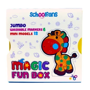 پک مدل و ماژیک رنگ آمیزی 6 رنگ اسکول فنس مدل MAGIC FUN BOX
