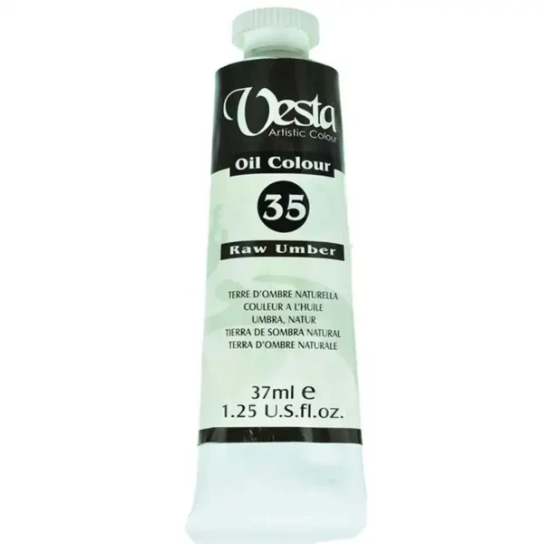 Vesta oil paint, Raw Umber color, code 35, volume 37ML