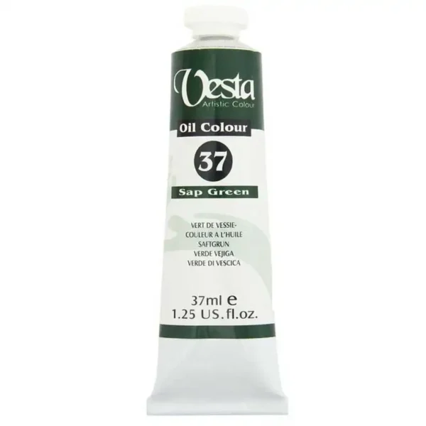 Vesta oil paint, Sap Green color, code 37, volume 37ML