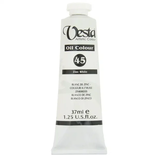 Vesta oil paint, color Zink White, code 45, volume 37ML