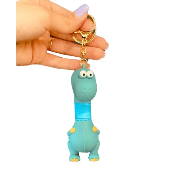 Dinosaur design accordion neck keychain