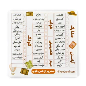 چک لیست نیکولند مدل سفر