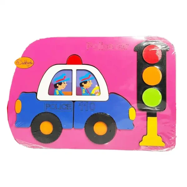 Police car model village wooden puzzle