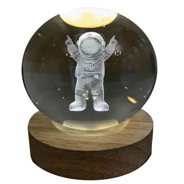 Astronaut design illuminated crystal ball