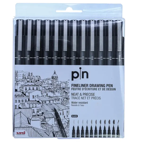 Rapid uniball fineliner model, set of 12 pieces