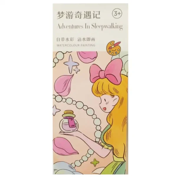 Drawing book with watercolors
