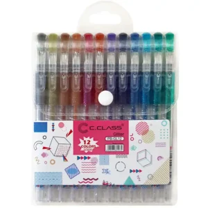 روان نویس سی کلاس ( C.CLASS) مدل اکلیلی Glitter pen بسته 12 عددی