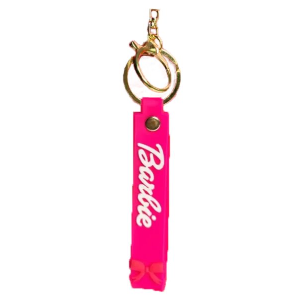 Scented silicone keychain with Barbie design
