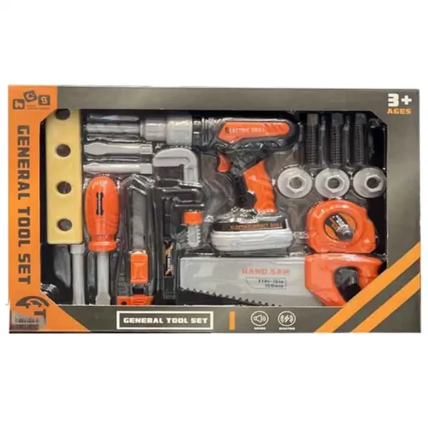 Tool toy set, battery operated tool box model