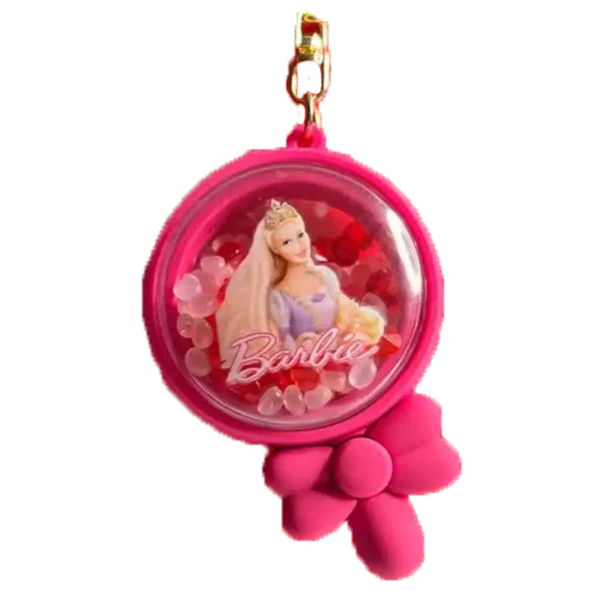 Scented silicone keychain with Barbie design