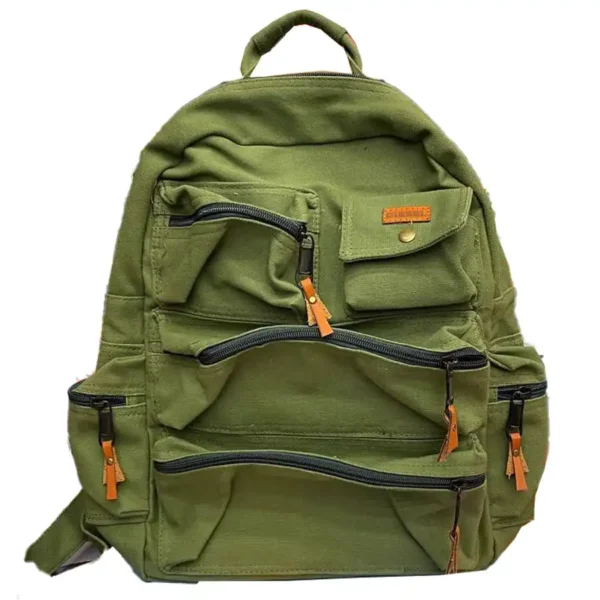 Six pocket model linen backpack