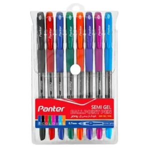 خودکار 0.7 پنتر مدل semi gel ball pen بسته 8 عددی