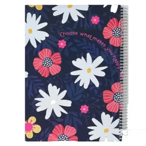 دفتر مشق 100 برگ لانگو مدل FLOWERS سایز A4