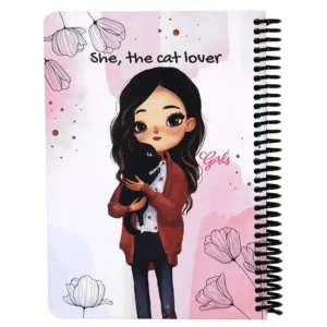 دفتر خط دار 100 برگ دات نوت مدل کت لاور (cat lover)