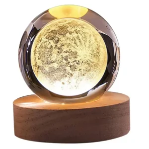 گوی کریستالی چراغدار طرح ماه سایز 5