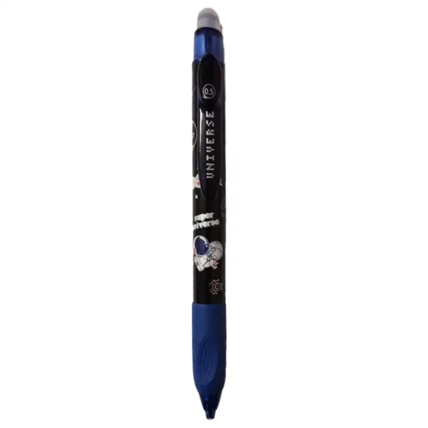 Fantasy blue pen with eraser, astronaut design