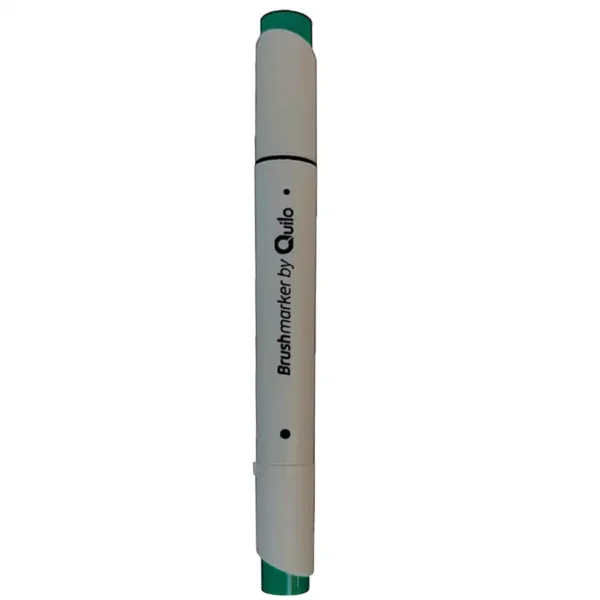 Quiello double-ended marker, brush model, deep green color 648