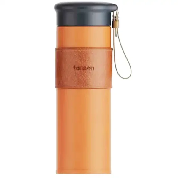 Fenson Travel Mug with Straw, Orange Color, 450 Liter Volume