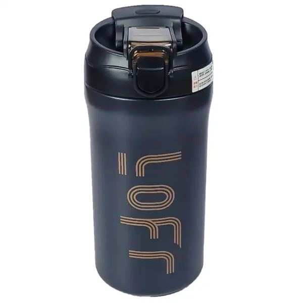 Luffy travel mug with straw, navy blue color, volume 600 ml