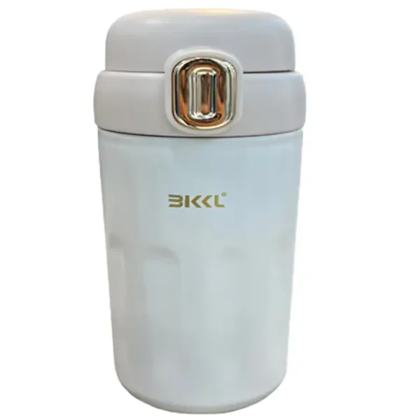 Travel coffee mug with straw, cream color, 450 ml