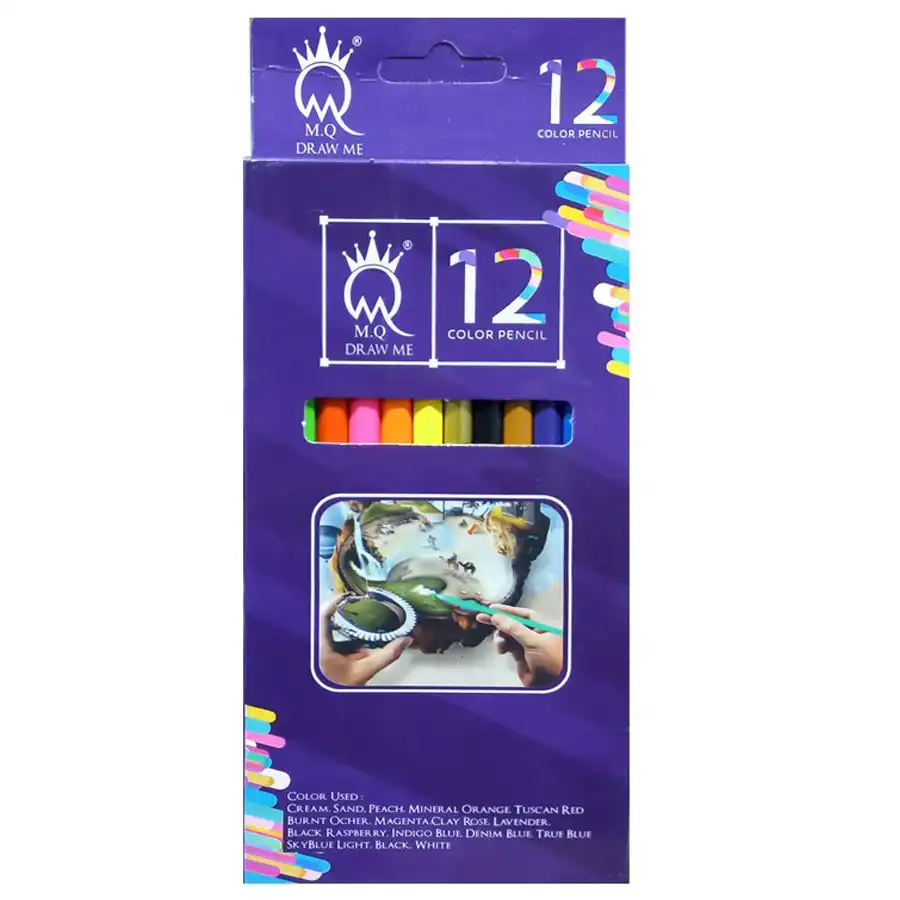 MQ 12-color colored pencils in cardboard box