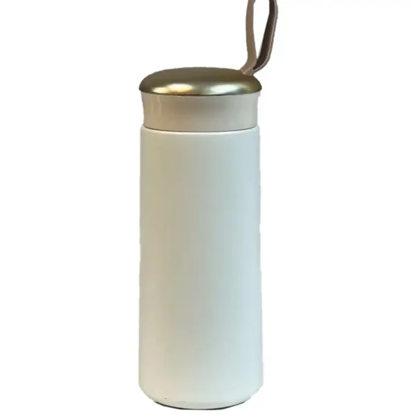 Fashon flask, gold lid, white, 370 ml