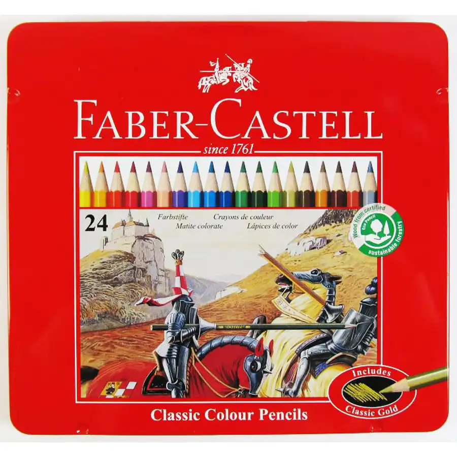 مداد رنگی 24 رنگ فابرکاستل مدل CLASSIC 