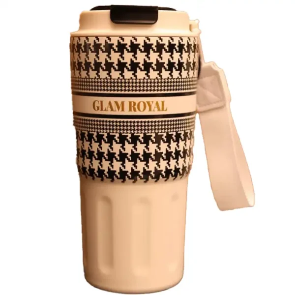 Royal Travel Mug, strap model, white color, volume 600 ml