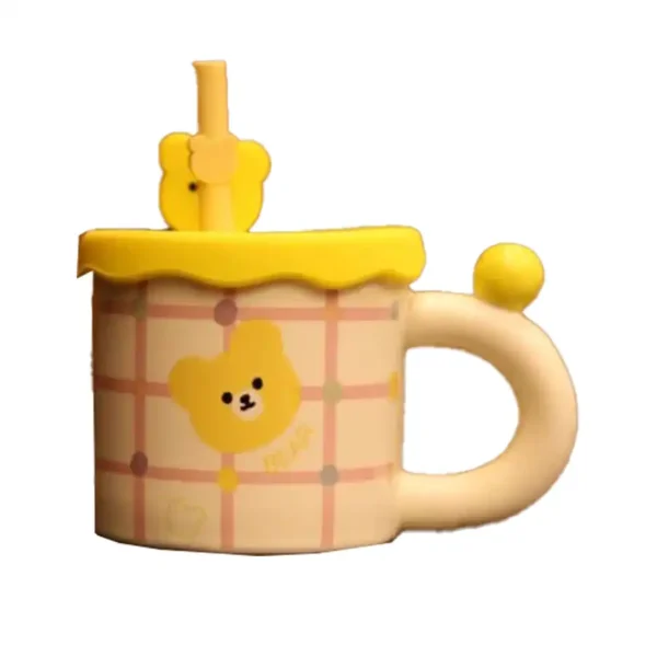 Bear mug with straw model
