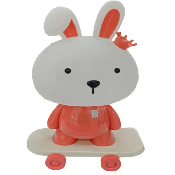 Children's night light with a skating rabbit design