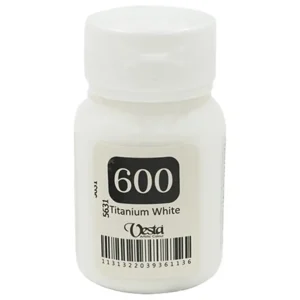 رنگ پارچه وستا رنگ Titanium White کد 600حجم  60ML