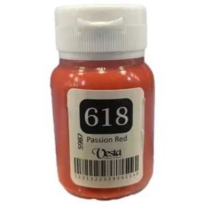 رنگ پارچه وستا رنگ Passion Red کد 618 حجم  60ML