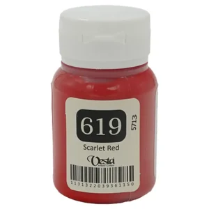 رنگ پارچه وستا رنگ Scarlet Red کد 619 حجم  60ML