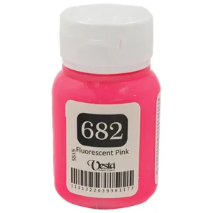 رنگ پارچه وستا رنگ Fluorscent Pink کد 682 حجم  60ML