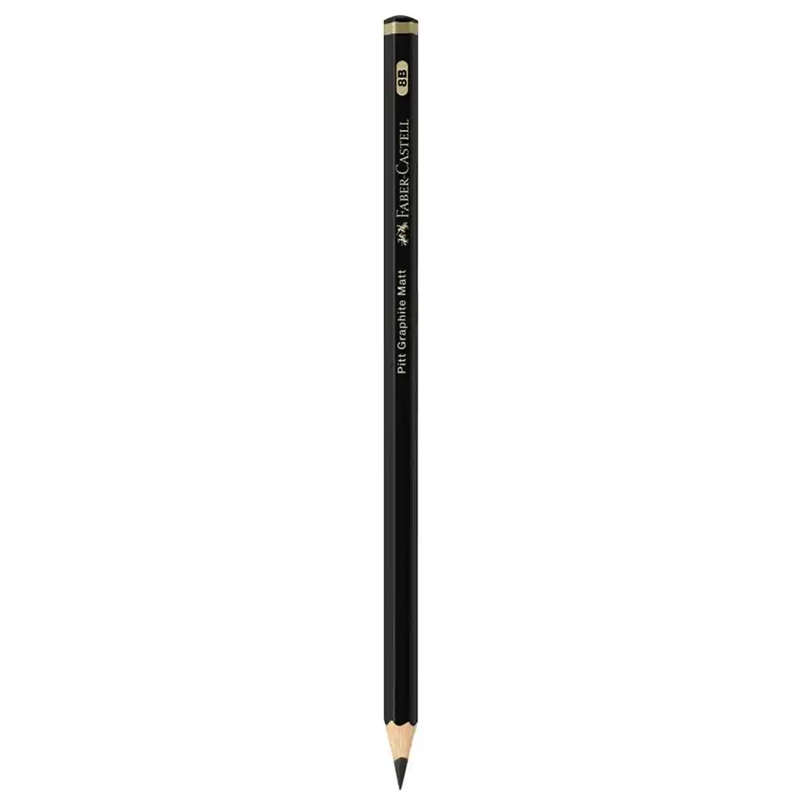 مداد طراحی مشکی فابر کاستل مدل PITT GRAPHITE MATT درجه سختی 8B 