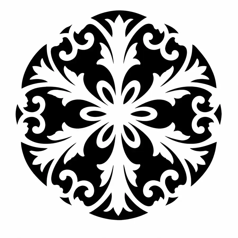 Classic design art stencil, size 40 x 40 cm, design number 7