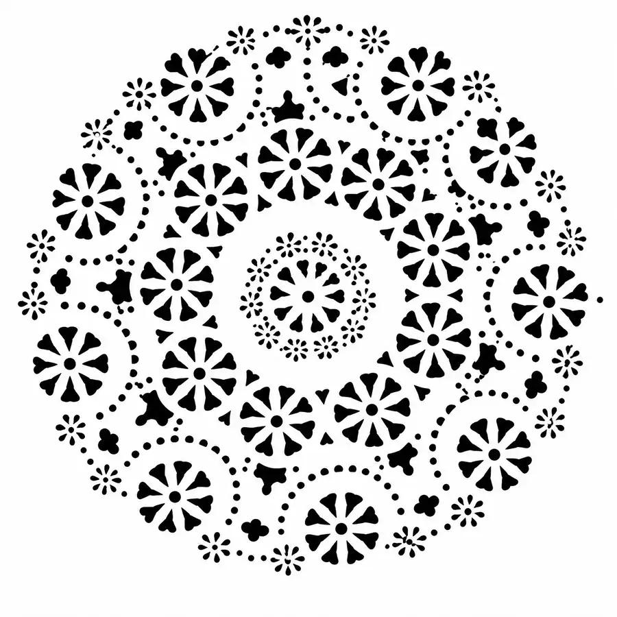 Classic design art stencil, size 40 x 40 cm, design number 8