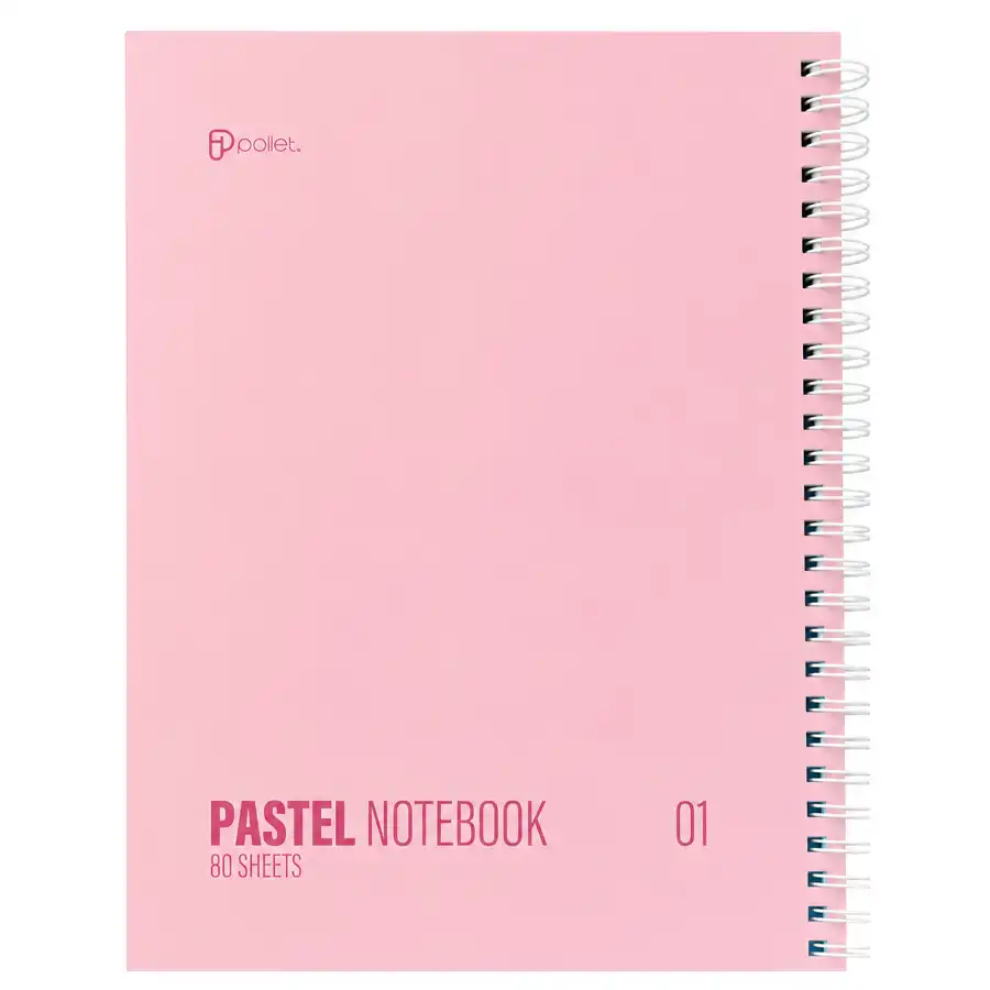 80-sheet palette notebook, Talqi model, pastel pink color